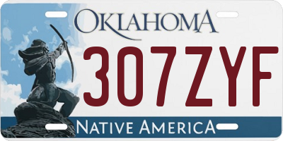 OK license plate 307ZYF