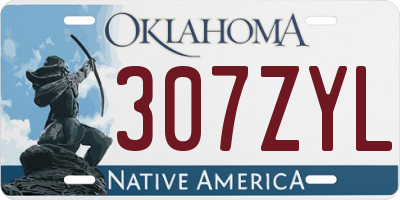 OK license plate 307ZYL