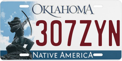 OK license plate 307ZYN