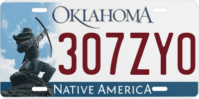 OK license plate 307ZYO