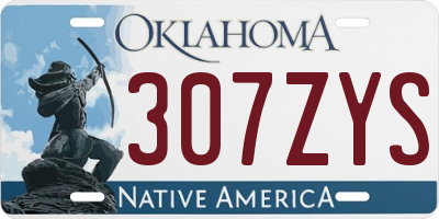 OK license plate 307ZYS