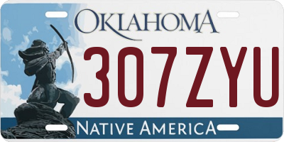 OK license plate 307ZYU