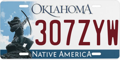 OK license plate 307ZYW