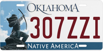 OK license plate 307ZZI