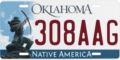 OK license plate 308AAG