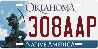 OK license plate 308AAP