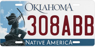 OK license plate 308ABB