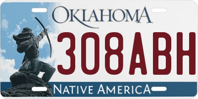 OK license plate 308ABH