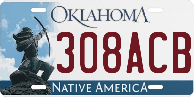 OK license plate 308ACB