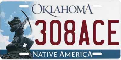 OK license plate 308ACE