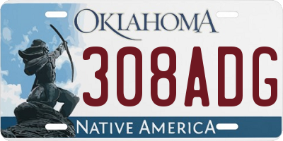 OK license plate 308ADG