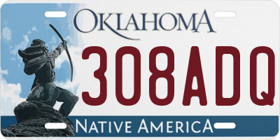 OK license plate 308ADQ