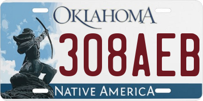OK license plate 308AEB