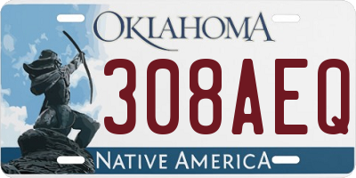 OK license plate 308AEQ