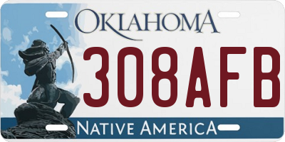 OK license plate 308AFB