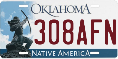 OK license plate 308AFN