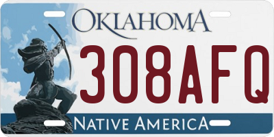 OK license plate 308AFQ