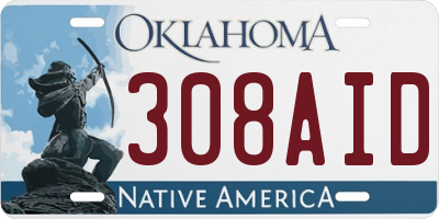 OK license plate 308AID