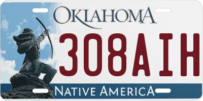 OK license plate 308AIH