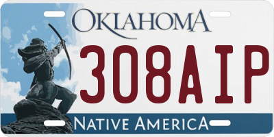 OK license plate 308AIP