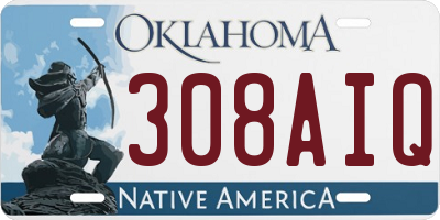 OK license plate 308AIQ