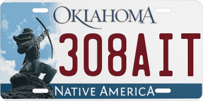 OK license plate 308AIT