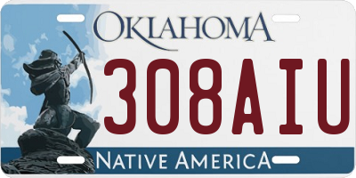 OK license plate 308AIU