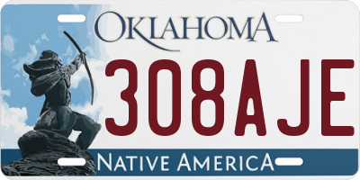 OK license plate 308AJE