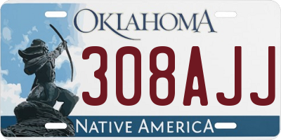 OK license plate 308AJJ