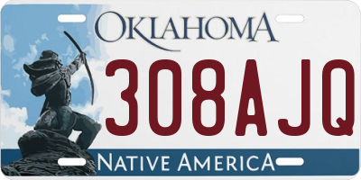 OK license plate 308AJQ