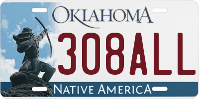 OK license plate 308ALL