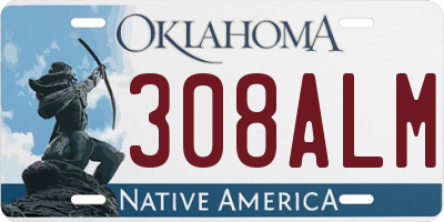 OK license plate 308ALM