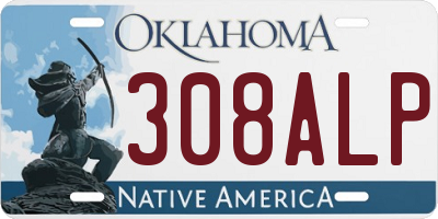OK license plate 308ALP