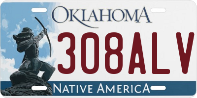 OK license plate 308ALV