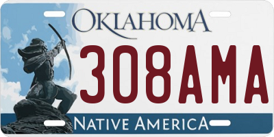 OK license plate 308AMA