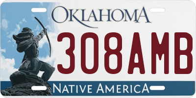 OK license plate 308AMB