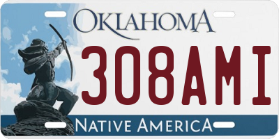 OK license plate 308AMI