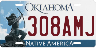 OK license plate 308AMJ
