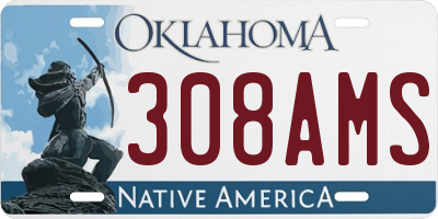 OK license plate 308AMS