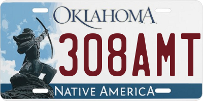 OK license plate 308AMT