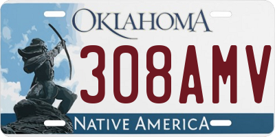 OK license plate 308AMV
