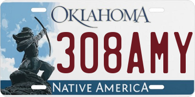 OK license plate 308AMY