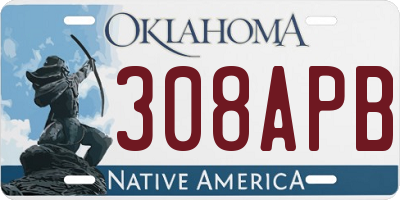 OK license plate 308APB