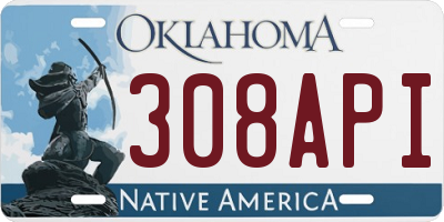 OK license plate 308API