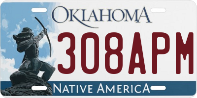 OK license plate 308APM