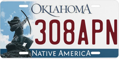 OK license plate 308APN