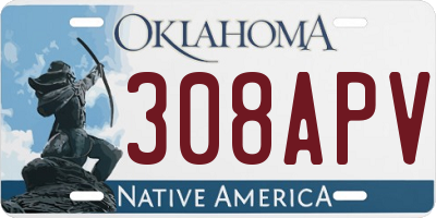 OK license plate 308APV