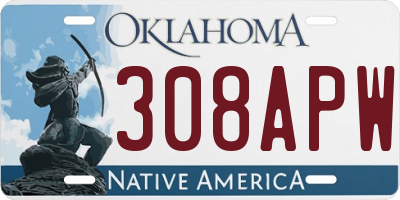 OK license plate 308APW