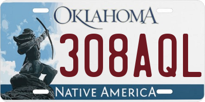 OK license plate 308AQL