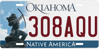 OK license plate 308AQU